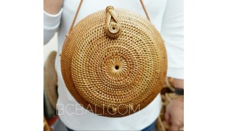 round circle design handmade hand woven ata grass rattan bali